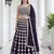 purple sequins embroidered georgette party lehenga set choli with dupatta