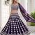 purple sequins embroidered georgette party lehenga set choli with dupatta