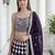 purple sequins embroidered georgette party lehenga set choli with dupatta