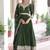  Green Embroidered Silk Festive Wear Gown With Dupatta