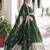  Green Embroidered Silk Festive Wear Gown With Dupatta