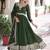  Green Embroidered Silk Festive Wear Gown With Dupatta