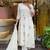 Off white chanderi silk heavy thread embroidery work kurta pant set