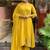 Mustard chanderi silk heavy thread embroidery work kurta pant set