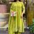 Lime chanderi silk heavy thread embroidery work kurta pant set