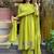 Lime chanderi silk heavy thread embroidery work kurta pant set