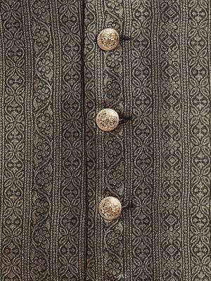Black embroidered brocade nehru jacket 3