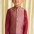Maroon embroidered brocade nehru jacket