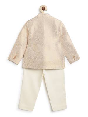 Gold embroidered brocade bandhgala set 3
