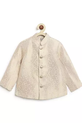 Gold embroidered brocade bandhgala set
