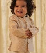 Gold embroidered brocade bandhgala set