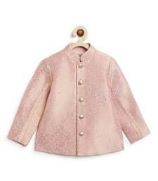 Pink embroidered brocade bandhgala
