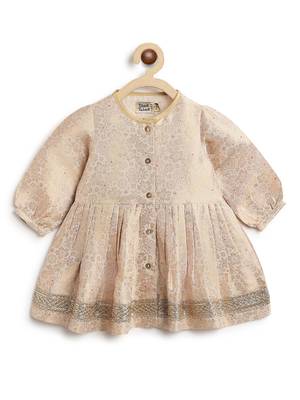 White embroidered brocade kurta set 3