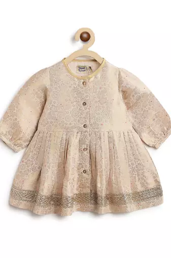 White embroidered brocade kurta set
