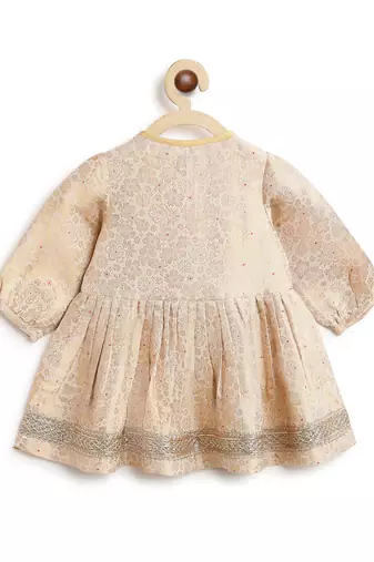 White embroidered brocade kurta set
