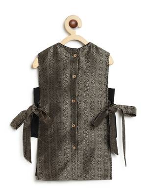 Black embroidered brocade co ord set 4