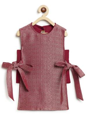 Maroon embroidered brocade co ord set 3