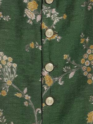 Green embroidered brocade bandhgala 4