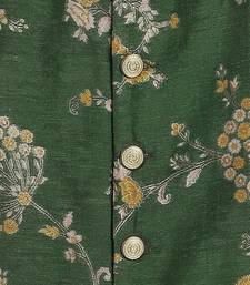 Green embroidered brocade bandhgala