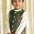 Green embroidered brocade nehru jacket
