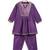 Purple embroidered brocade kurta set