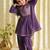Purple embroidered brocade kurta set