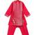 Red embroidered brocade kurta set