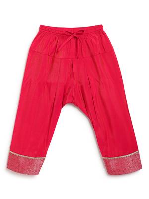 Red embroidered brocade kurta set 5