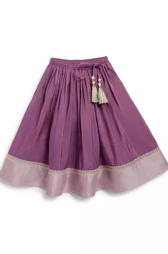 Purple embroidered brocade lehenga set