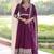 Purple Embroidered Silk Gown With Dupatta
