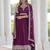 Purple Embroidered Silk Gown With Dupatta