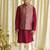 Maroon embroidered brocade nehru jacket set
