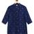 Blue embroidered brocade kurta pyjama
