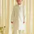 White embroidered brocade kurta pyjama