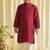 Maroon embroidered brocade kurta pyjama