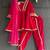 Red embroidered velvet kurta set