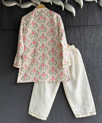 Multicolor printed cotton kurta pyjama 3