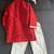Red embroidered velvet kurta pyjama