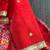 Red printed cotton lehenga set
