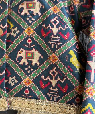 Multicolor printed cotton lehenga set 3
