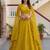  yellow embroidered georgette haldi lehenga set choli with dupatta
