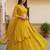  yellow embroidered georgette haldi lehenga set choli with dupatta