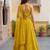  yellow embroidered georgette haldi lehenga set choli with dupatta