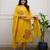yellow embroidered cotton kurta pant with dupatta