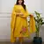 yellow embroidered cotton kurta pant with dupatta