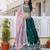 dark green Chiffon Embroidery work Lehenga Choli with Floral Print Dupatta for Women