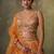 Orange Tissue Sequins embroidery Lehenga Choli With Dupatta