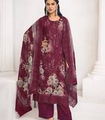 maroon lawn cotton digital printed dress material