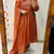 orange embroidered cotton kurta pant with dupatta