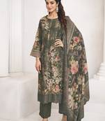 olive lawn cotton digital printed dress material